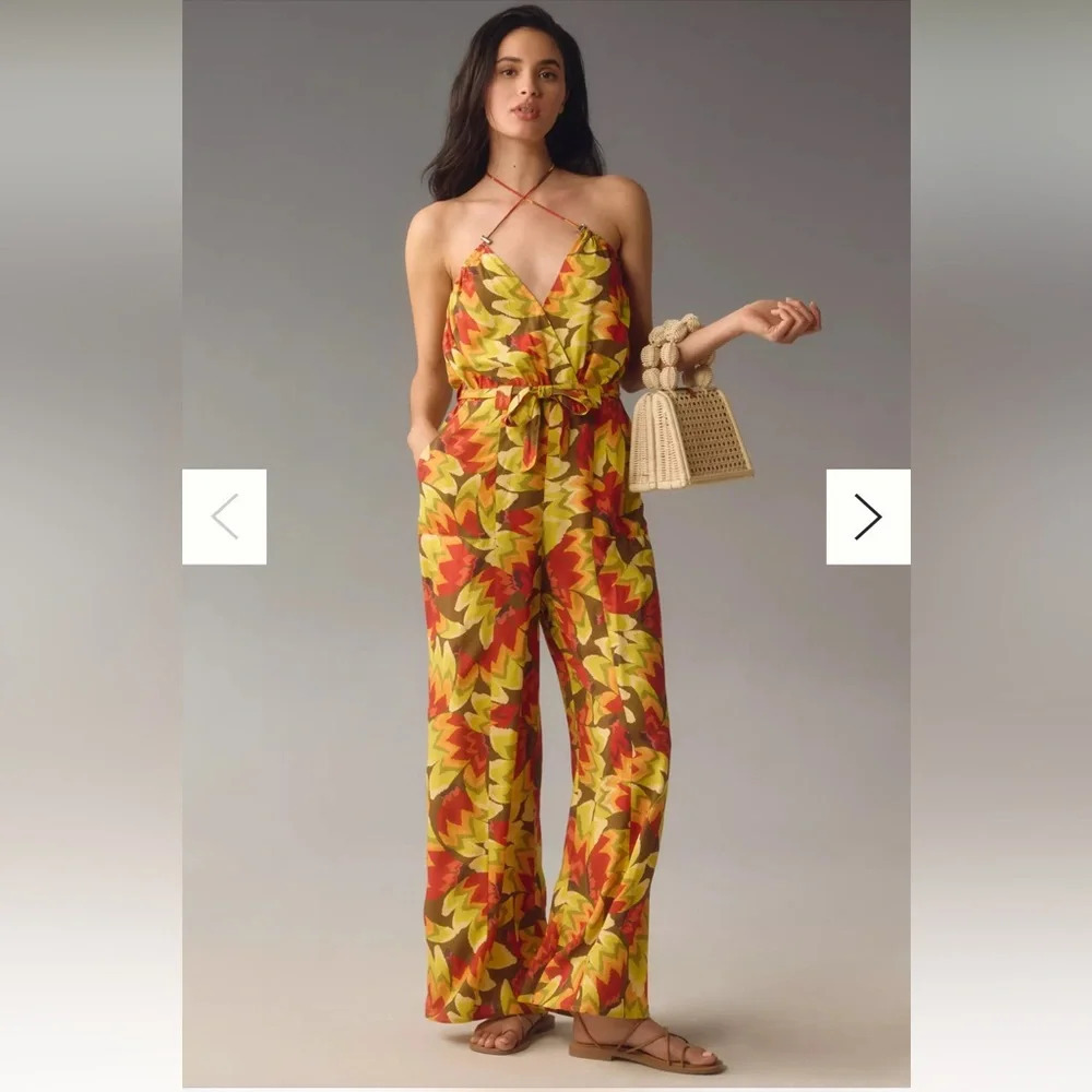 Farm Rio x Anthropologie Fruit Print Sleeveless Jumpsuit - Extra Small XS - NWT